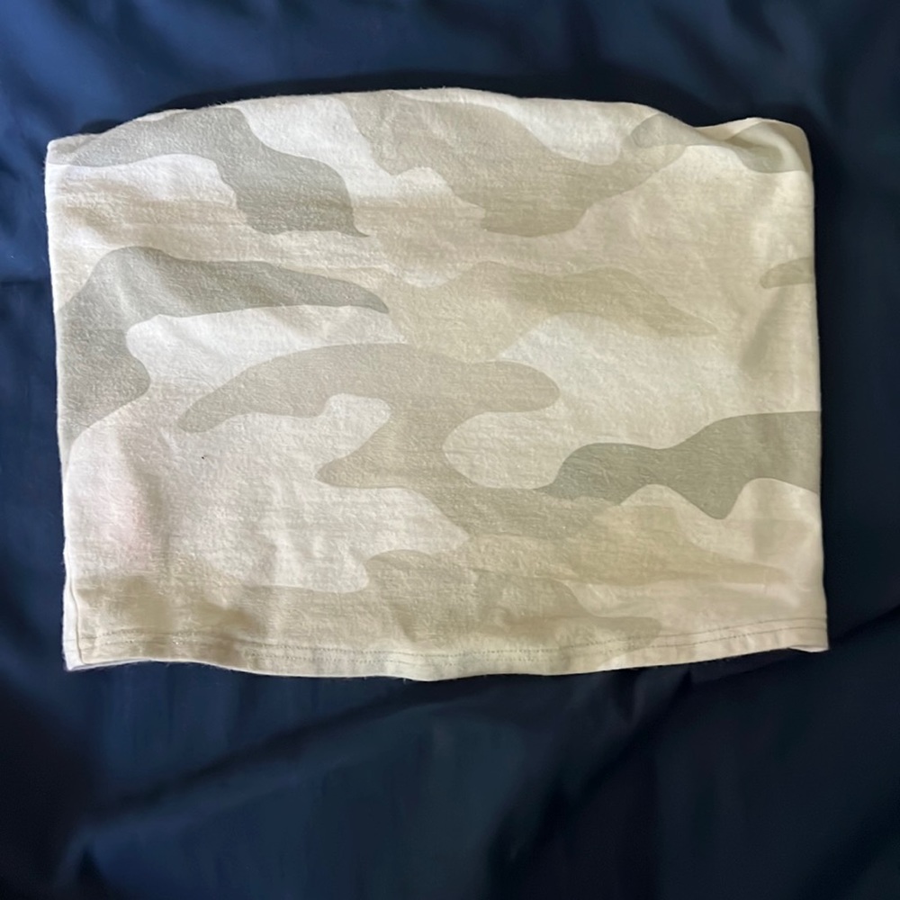 White camo tube top